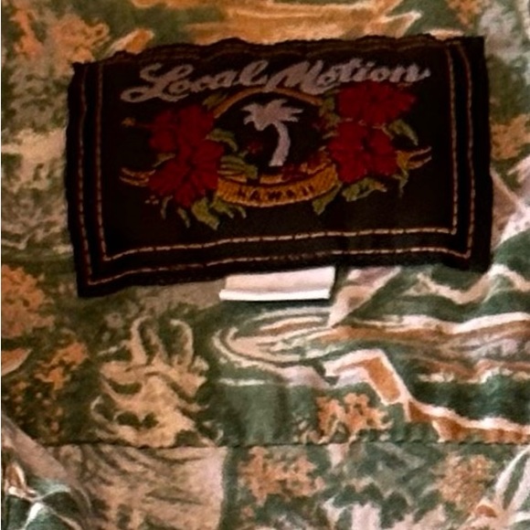 603. Vintage Local Motion Hawaii Men’s Aloha Button down Short Sleeve Shirt - Picture 8 of 8